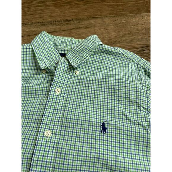 EUC Mens Ralph Lauren green blue plaid long sleeve button‎ up 100% cotton size S - Picture 5 of 8